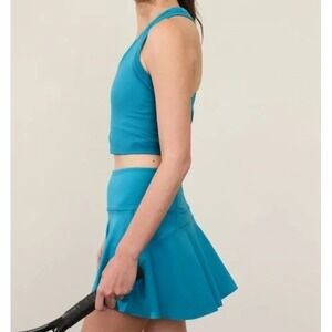 Athleta Ace Tennis Skort 13.5" Blue Teal‎ Athletic Running Workout Skirt L